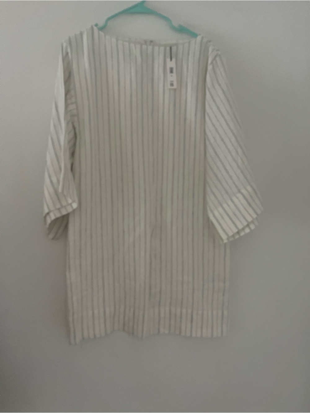 Banana Republic White Tunic with Black Pinstripes